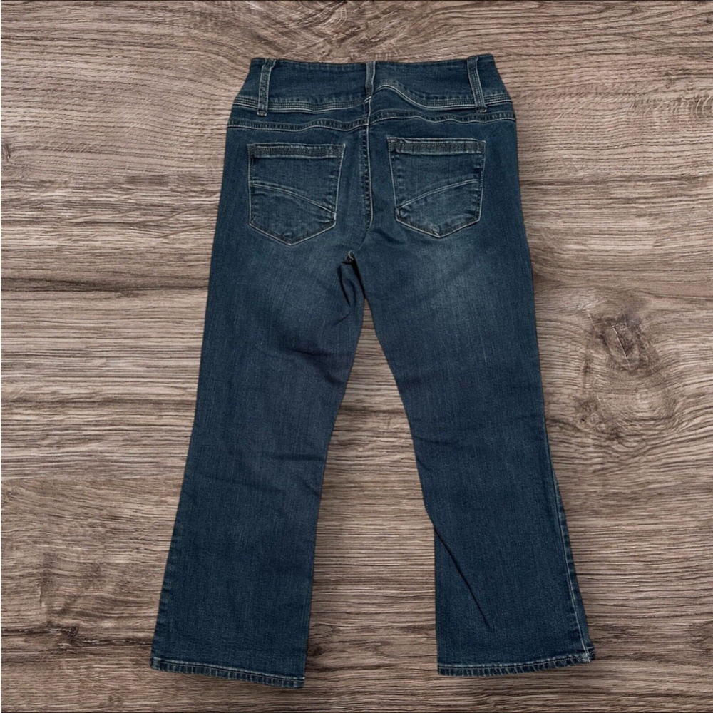 Signature Studio Blue Denim CAPRI Jeans Womens Size 6 Zip Button - Picture 2 of 16